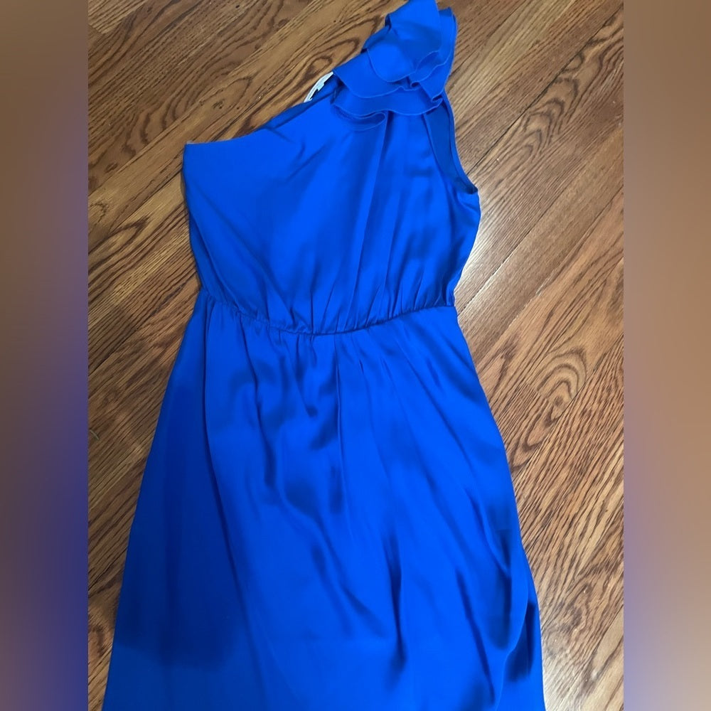Amanda Uprichard Royal Blue One Sleeved Dress