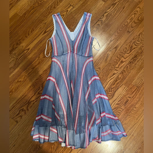 SANDRO Sleeveless Red White and Blue Dress Size 2/Medium