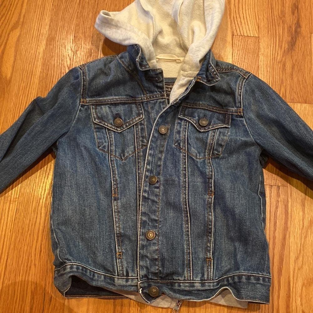 ABERCROMBIE and Fitch denim jacket with hood Size Small