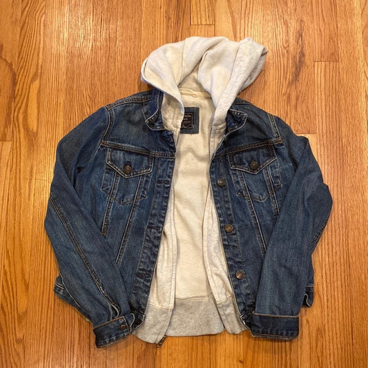 ABERCROMBIE and Fitch denim jacket with hood Size Small