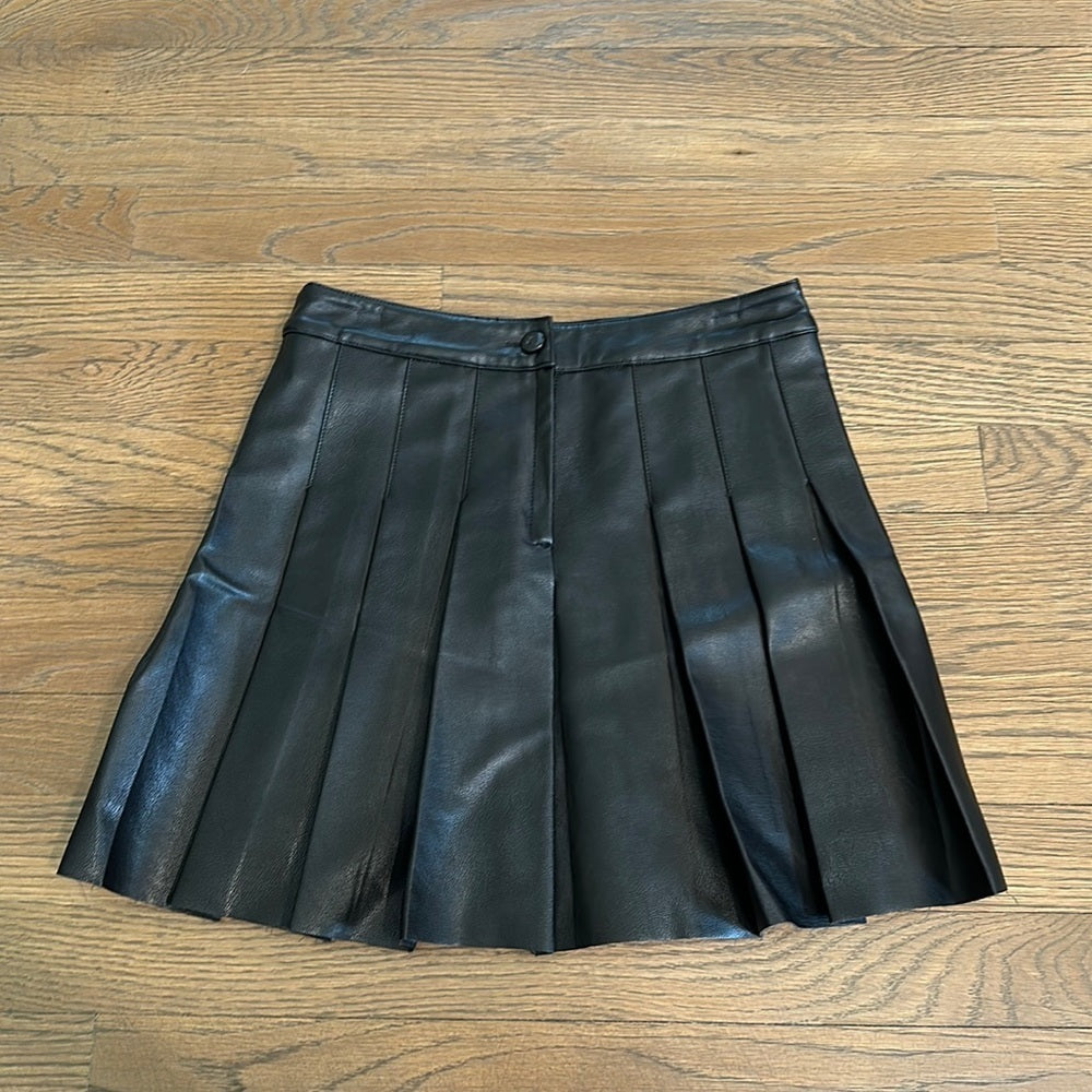 Katie J NYC Kids Faux Leather Pleated Skirt - Size XL