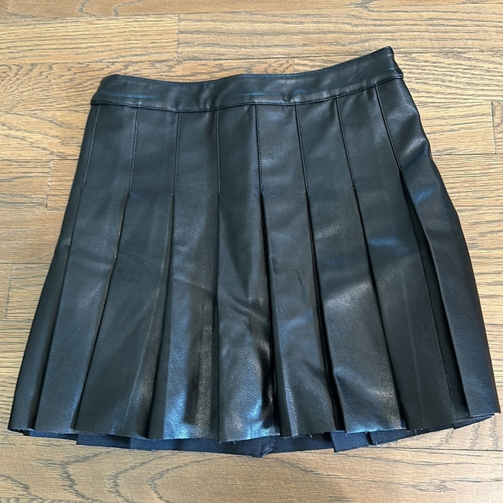 Katie J NYC Kids Faux Leather Pleated Skirt - Size XL