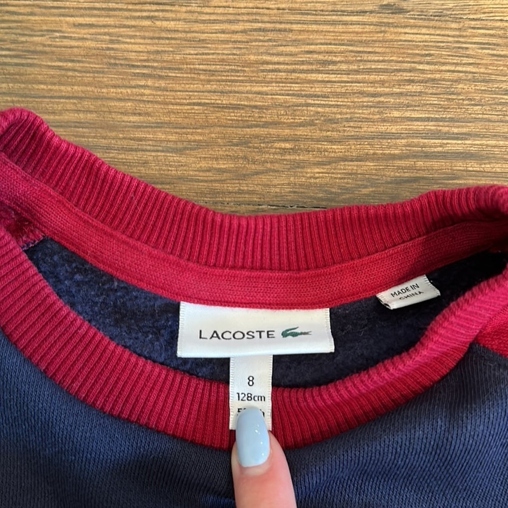 Lacoste Boys Embroidered Crewneck - Size 8