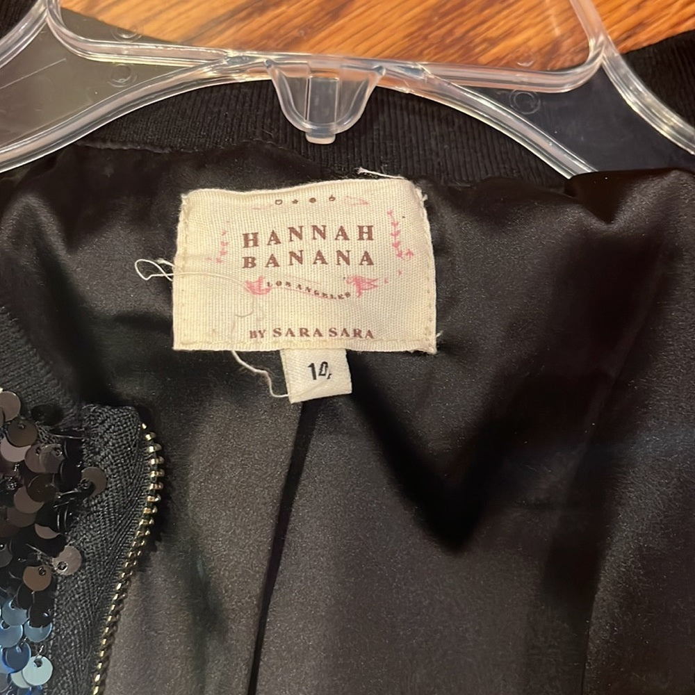 Hannah Banana Girl’s Sequin Jacket with Faux Fur Sleeves Size 14