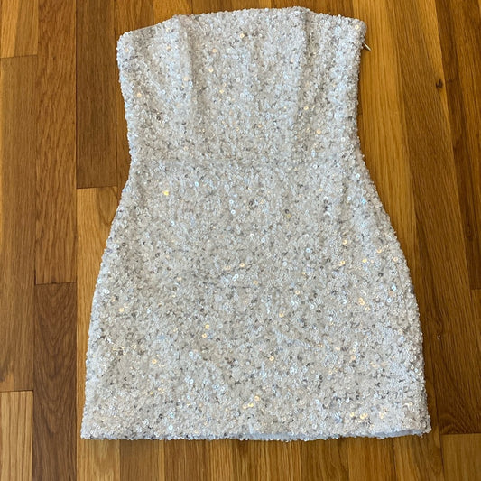 Retrofete Women’s White Strapless Sequin Mini Dress Size XS