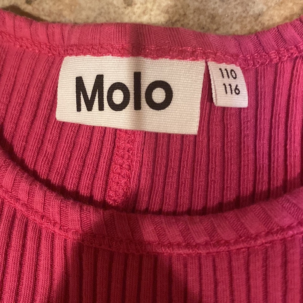 Molo kids magenta slim fit stretchy long sleeve top size 5