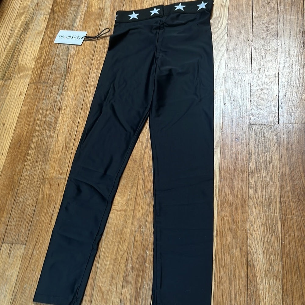 Nwt KatieJNYC Kid’s Black Star Leggings Size S