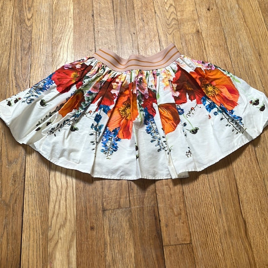 MOLO Kid’s White Floral Print Skirt Size 5-7