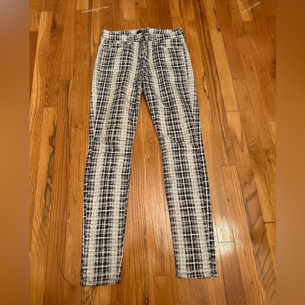 7 For All Mankind Black and White Pants Size 28