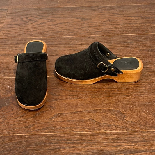 Re/Done Black Suede Classic 70s Clog Size 36/6