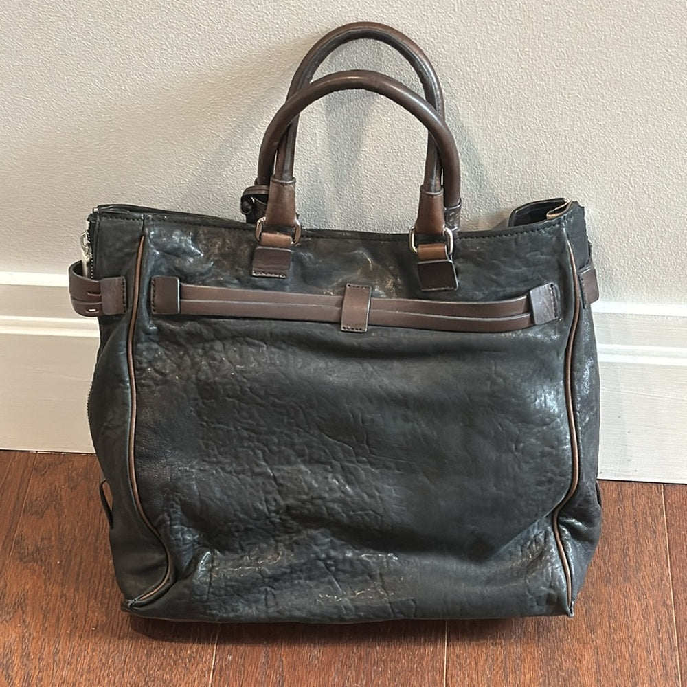 NWT Gryson Black and Brown Leather Shoulder Bag