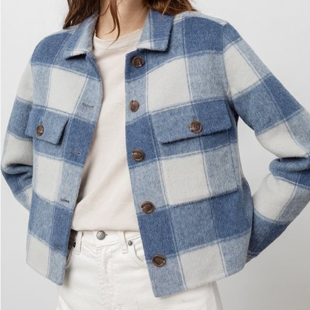 NWT Woman’s Steffi Blue Buffalo Check Jacket Size XS