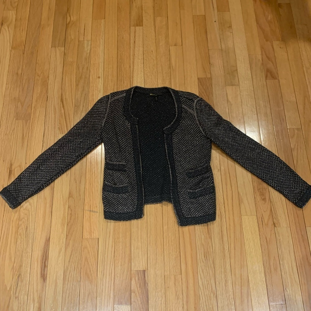 Maje Black and Silver Jacket Size 1/Small