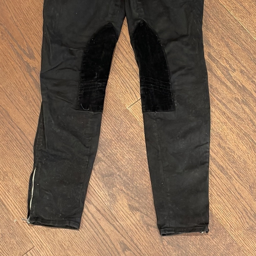 J Brand Black Riding Pants with Zippers by the Ankle Size 29