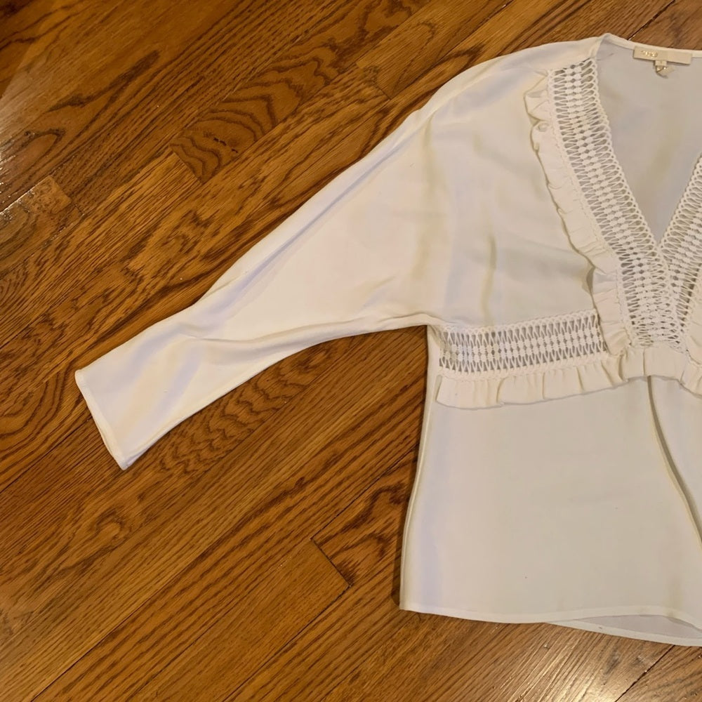 Maje White Long Sleeve Top Size 1/Small