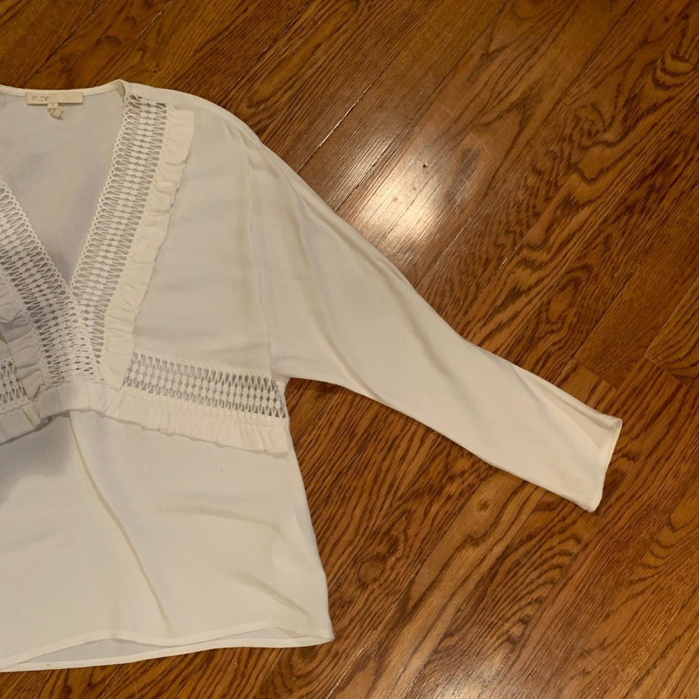 Maje White Long Sleeve Top Size 1/Small