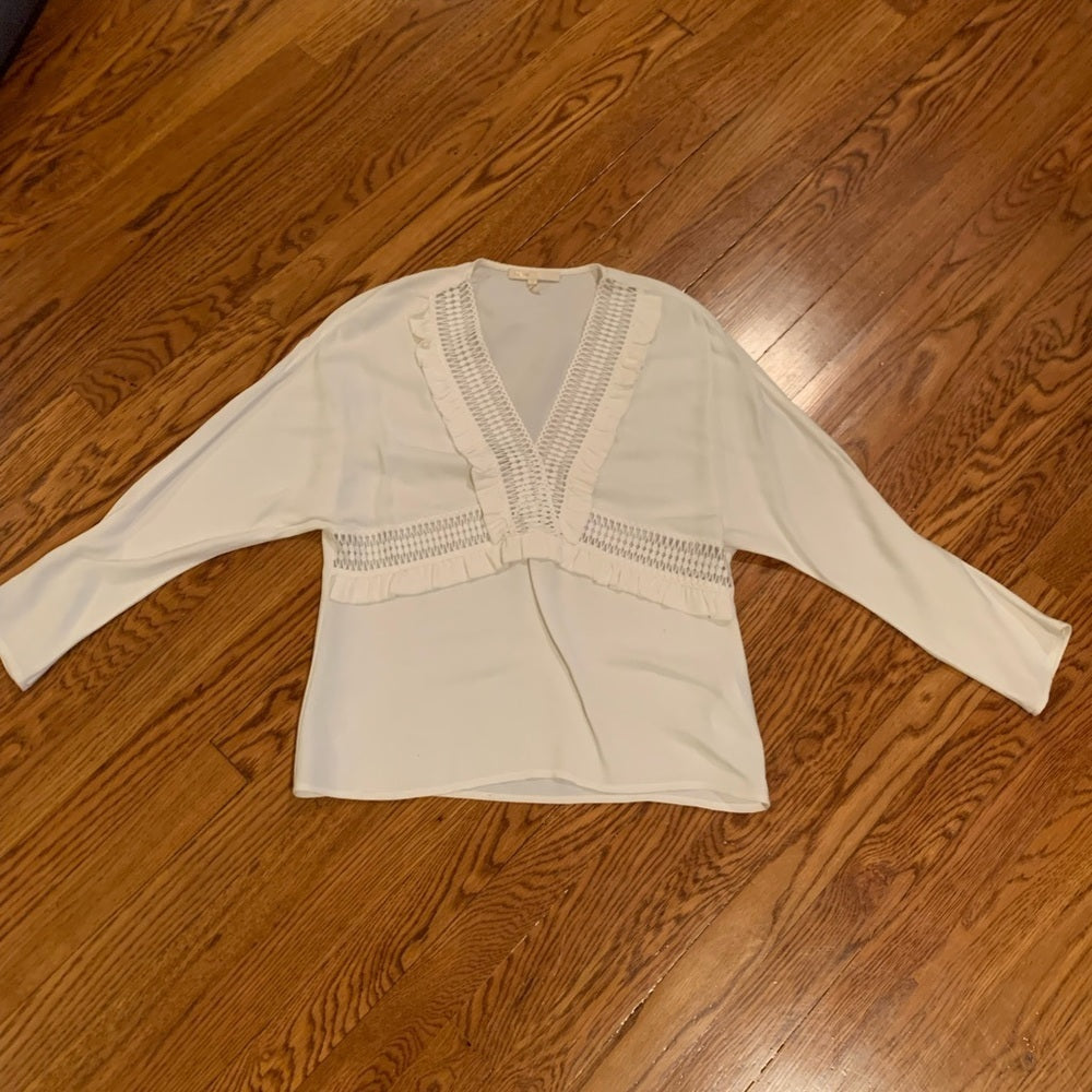 Maje White Long Sleeve Top Size 1/Small