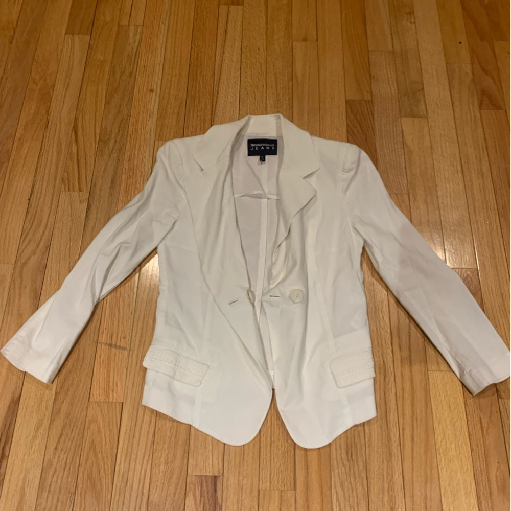 Emporio Armani White Linen Long Sleeve Size 6