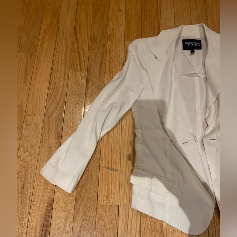 Emporio Armani White Linen Long Sleeve Size 6