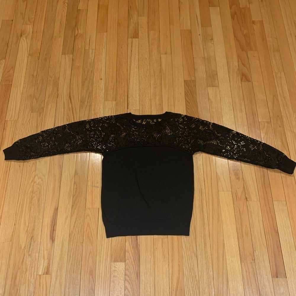 Karen Millen Black Long Sleeve with Cut Out Top Size Medium