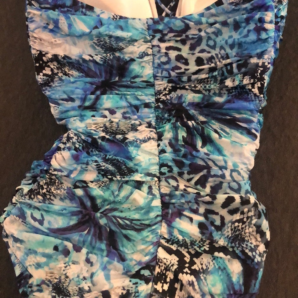 Gottex Blue,Black &White Bathing Suit & Cover Up Size 10