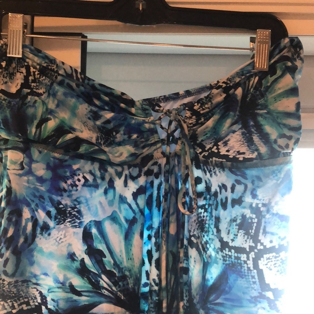 Gottex Blue,Black &White Bathing Suit & Cover Up Size 10