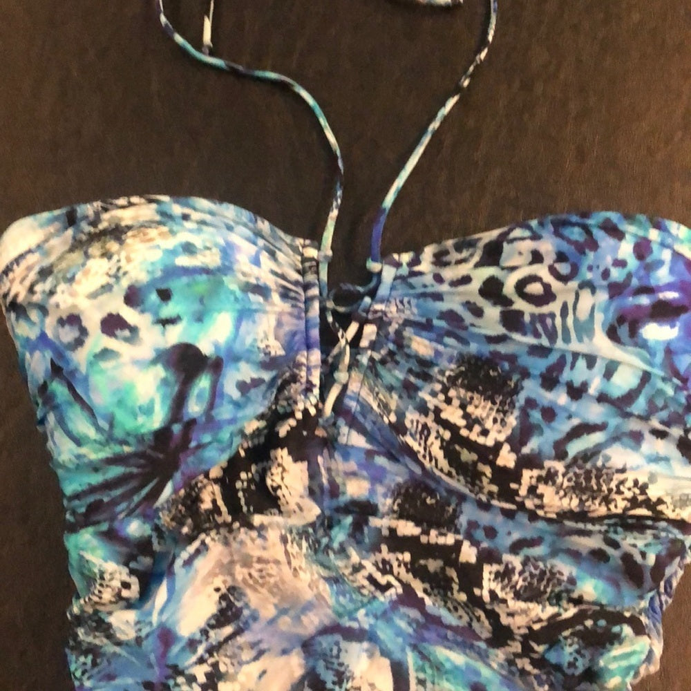 Gottex Blue,Black &White Bathing Suit & Cover Up Size 10