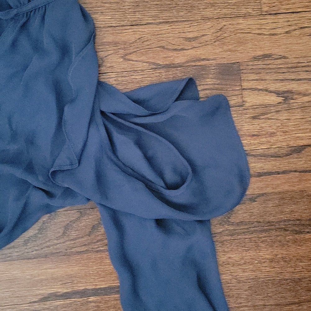 Parker Women's Navy Blue Cold Shoulder Flowy Blouse size XS