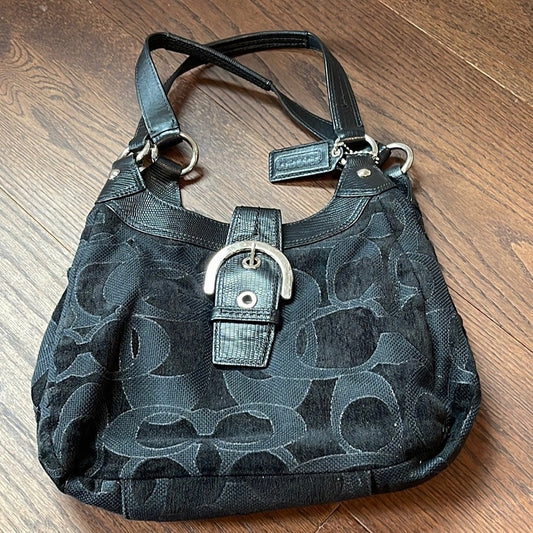 Coach Women’s Black Canvas Shoulder Bag