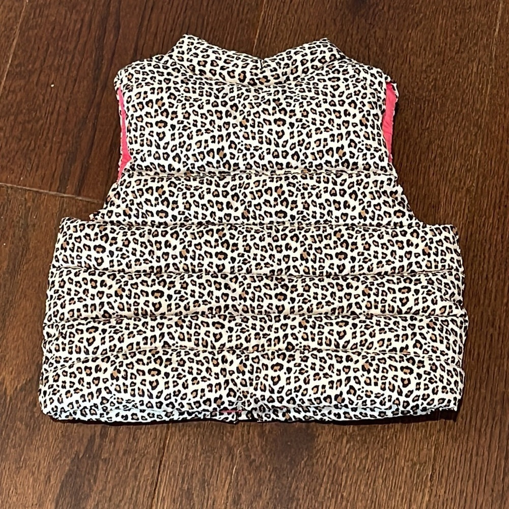 Gap Girls Puffer Leopard Vest Size 0-6 months