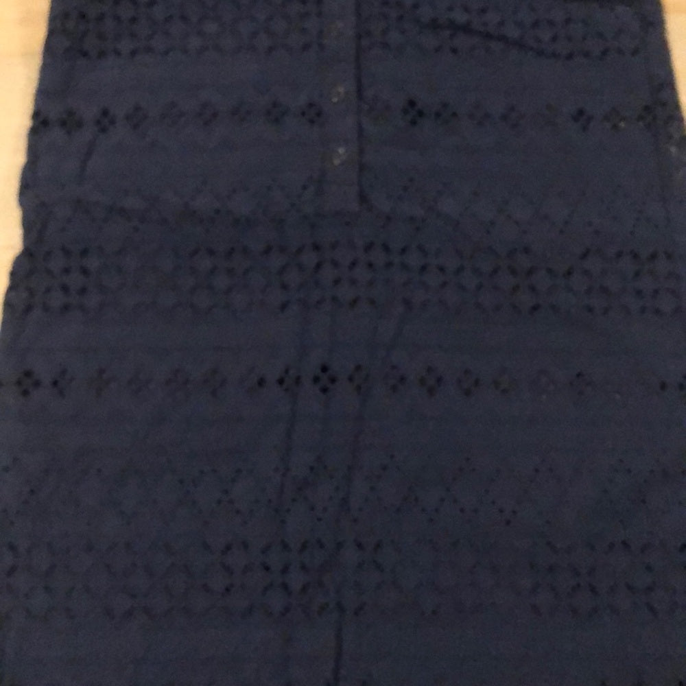 Navy Eyelet Aqua Dress - Size Large