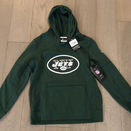 Jets Hooded Green Sweatshirt Size L 14/16