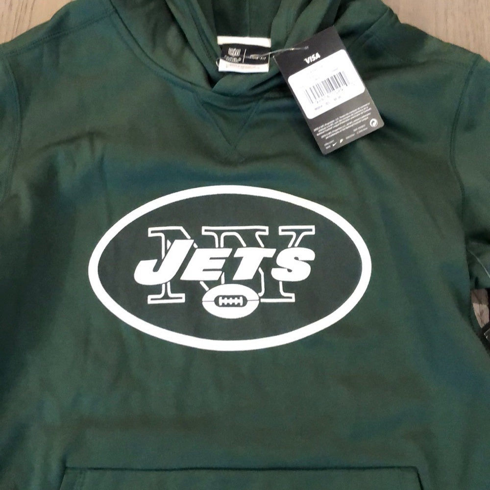 Jets Hooded Green Sweatshirt Size L 14/16