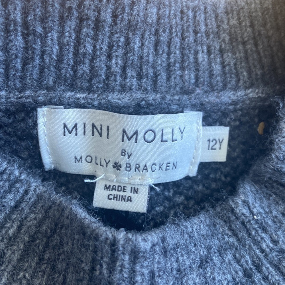 Kids Mini Molly by Molly Bracken sweater. Grey. Size 12Y