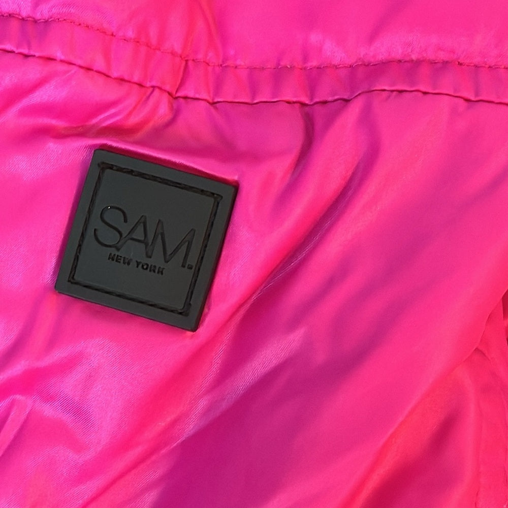 SAM Girls Pink Fur Hooded Down Puffer Jacket Size 6