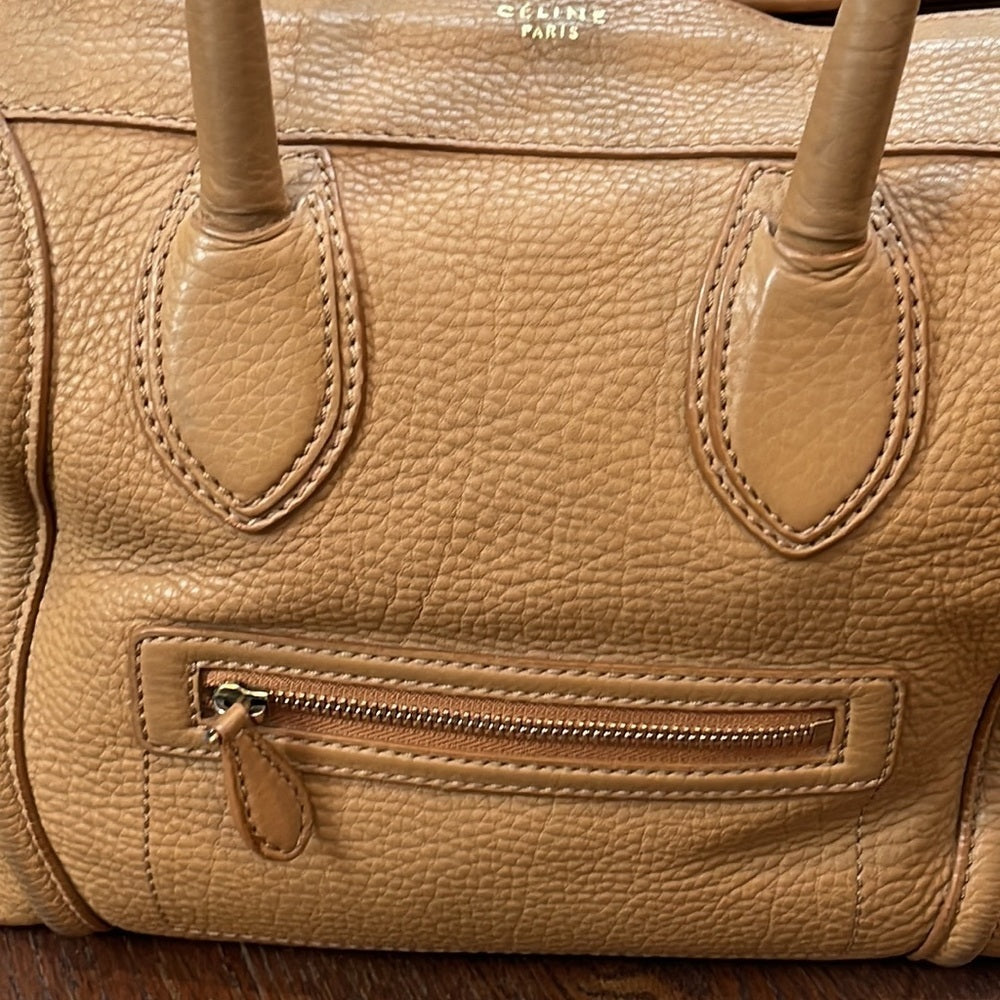 Celine Tan Leather Mini Luggage Tote