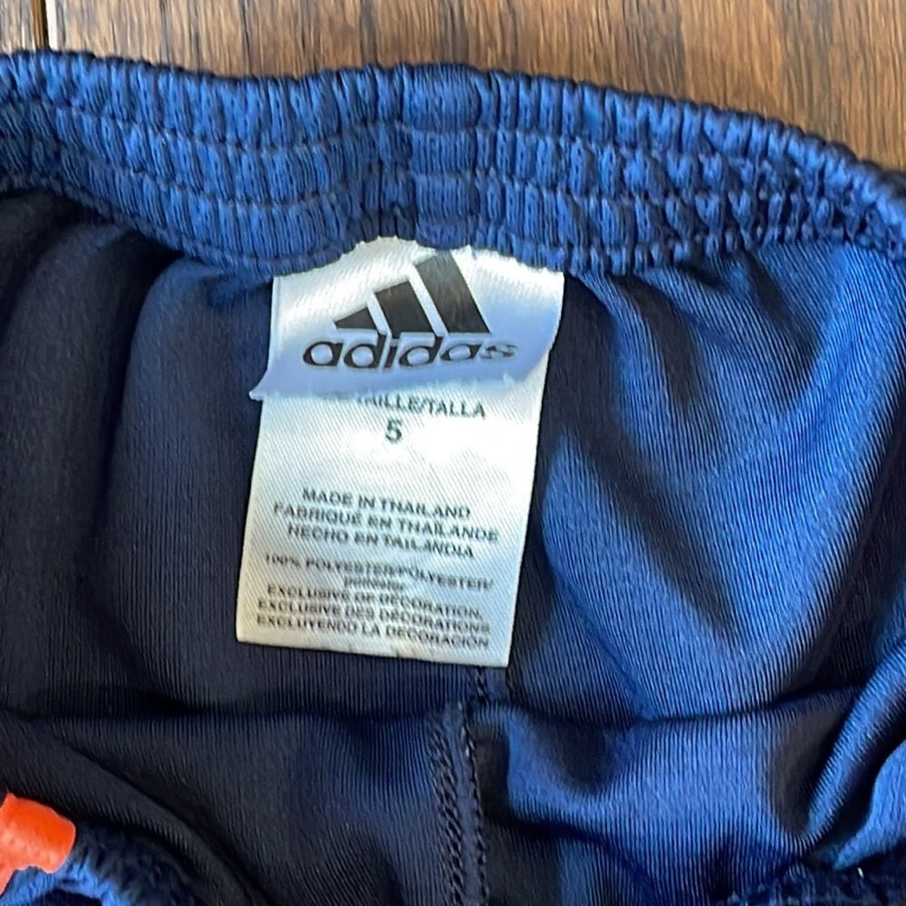 Adidas Boys Navy Shorts With Orange Size 5