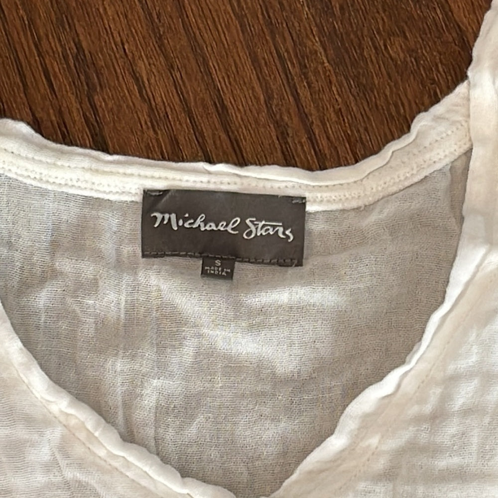 Michael Stars White Cotton Sleeveless Top Size Small