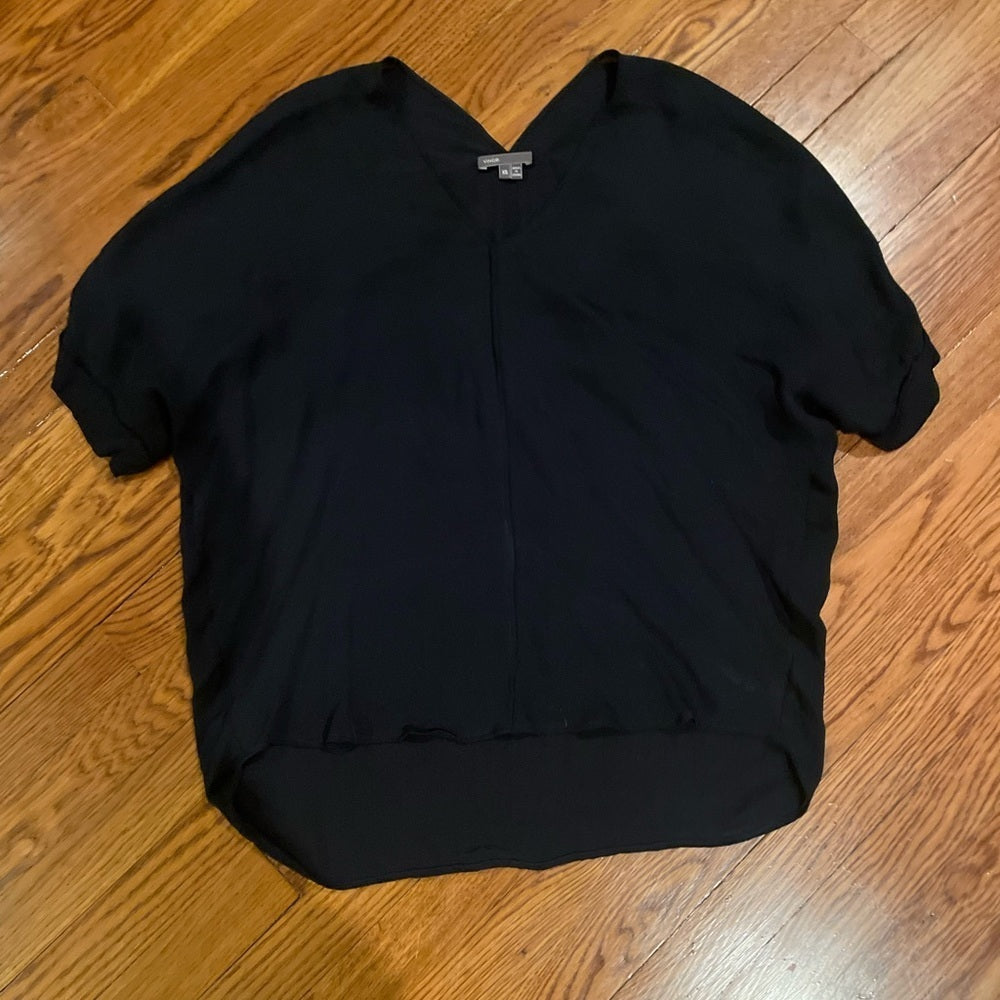 Vince Black V-Neck Tee Shirt Size XS