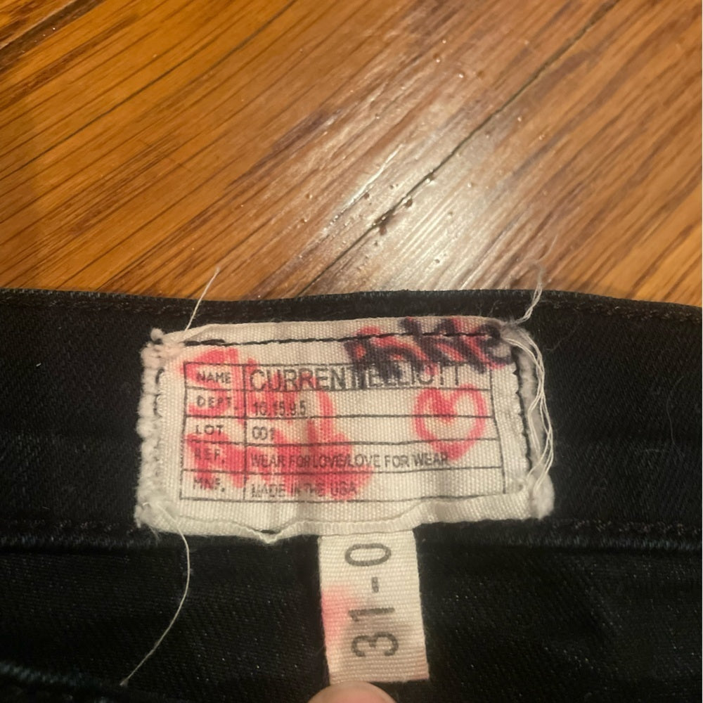 Current Elliott Women’s Black Straight Leg Jeans Size 31