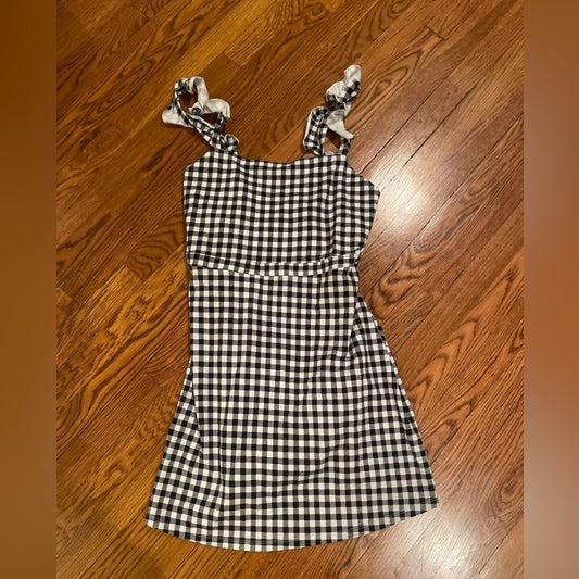 Asos Black and White Plaid Dress Size 12