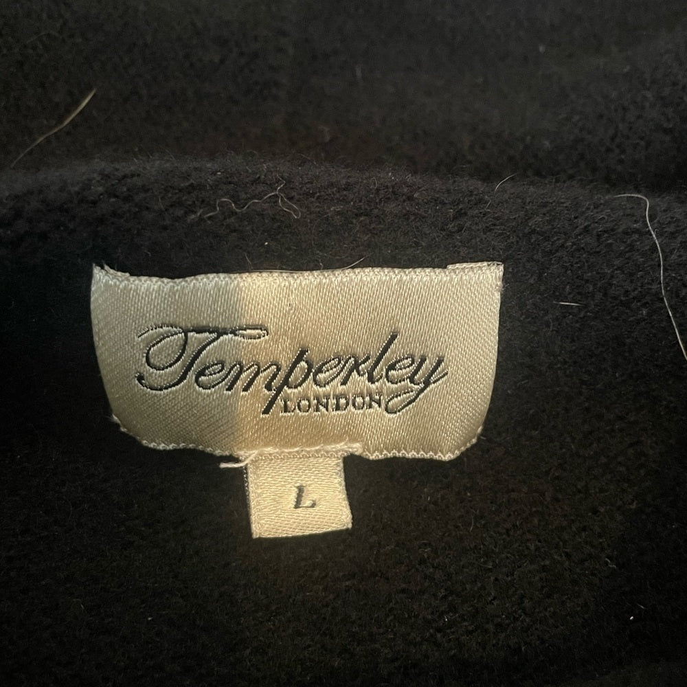 Temperly Black Open Neck Sweater Size Large