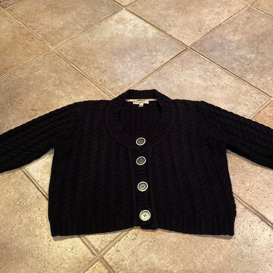 Burberry Women’s Black Cropped Cardigan Top Size Medium