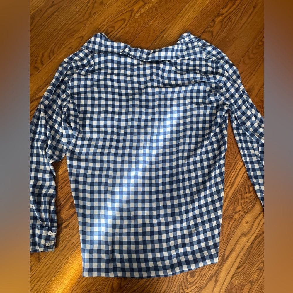 Glamorous Blue and White Checkered Button Down Size 14