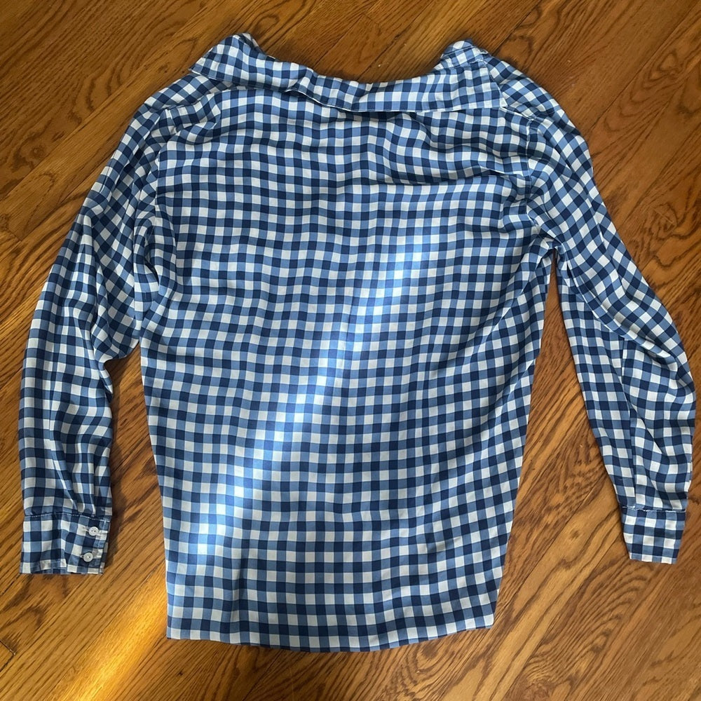 Glamorous Blue and White Checkered Button Down Size 14