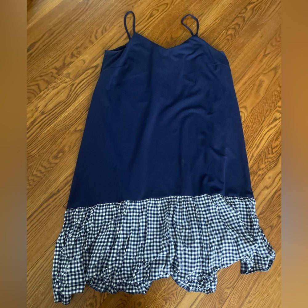 Asos Navy Dress With Checkered Bottom Size 12