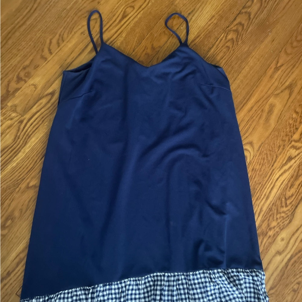 Asos Navy Dress With Checkered Bottom Size 12