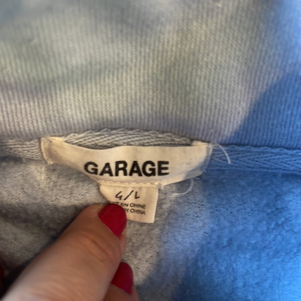 Garage Girls Blue Cropped Sweatshirt Size Large