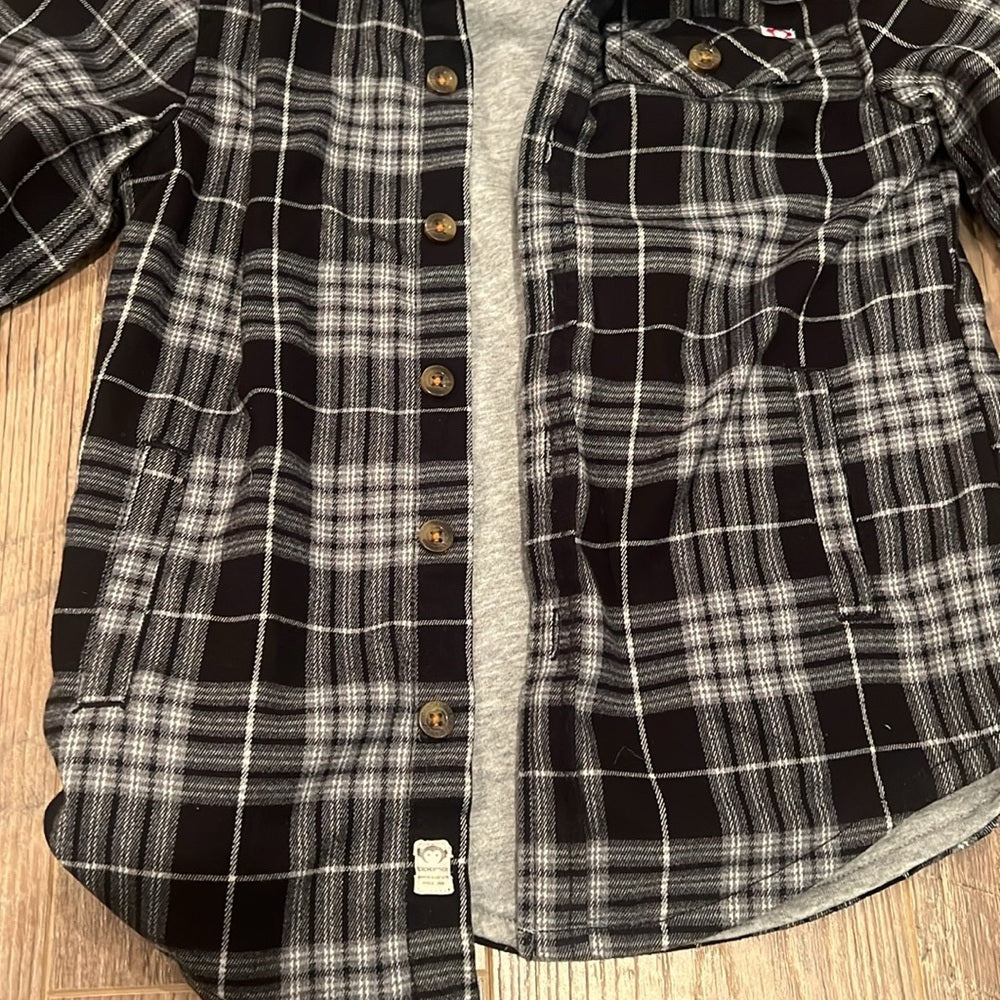 Appaman Kids Plaid Black & Gray Hooded Jacket Size 7