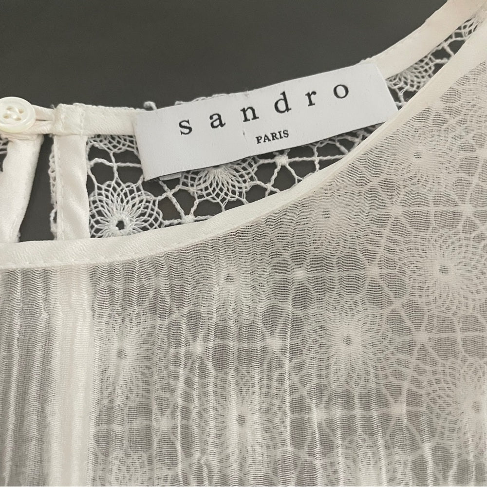 Sandro Women’s White Blouse Size Medium